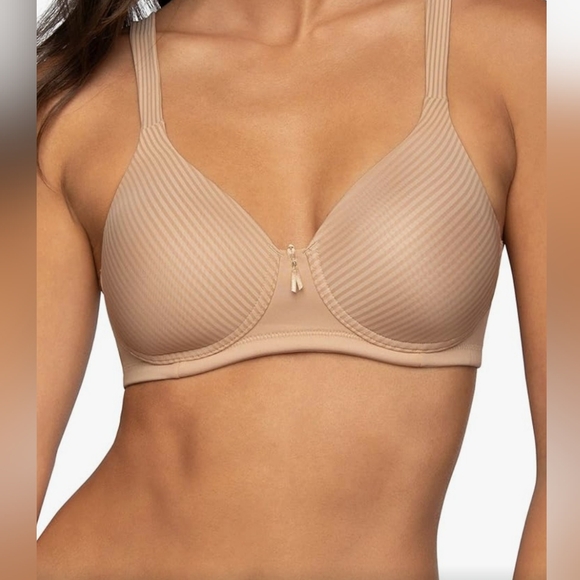 Vanity Fair Cream Striped Bra - Picture 1 of 5